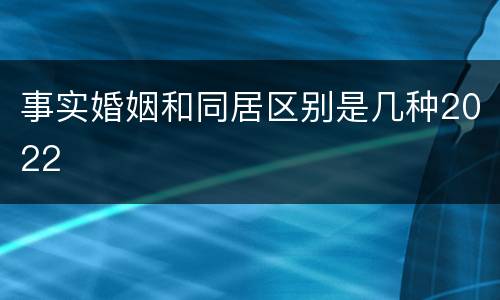 事实婚姻和同居区别是几种2022