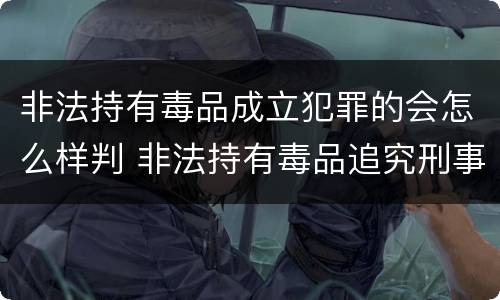 非法持有毒品成立犯罪的会怎么样判 非法持有毒品追究刑事责任吗