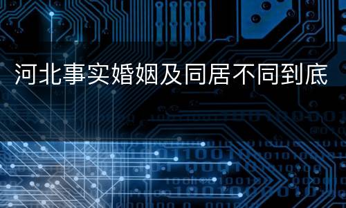 河北事实婚姻及同居不同到底