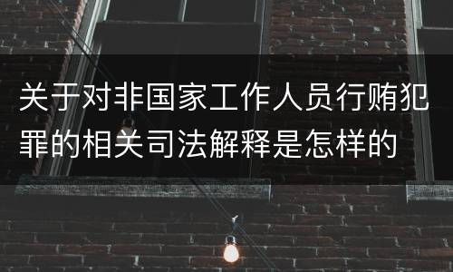关于对非国家工作人员行贿犯罪的相关司法解释是怎样的