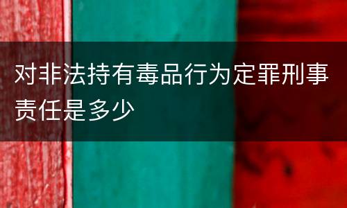 对非法持有毒品行为定罪刑事责任是多少