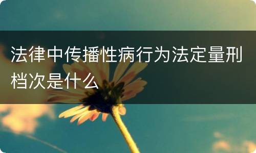 法律中传播性病行为法定量刑档次是什么