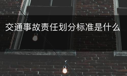 交通事故责任划分标准是什么