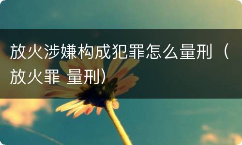 放火涉嫌构成犯罪怎么量刑（放火罪 量刑）