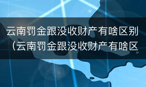 云南罚金跟没收财产有啥区别（云南罚金跟没收财产有啥区别呢）