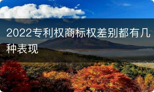 2022专利权商标权差别都有几种表现