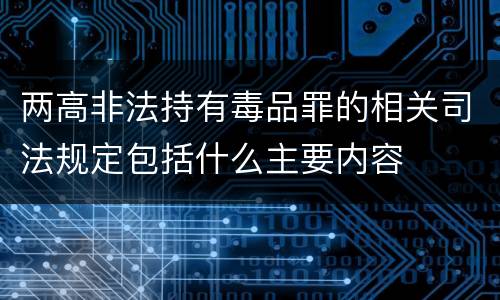 两高非法持有毒品罪的相关司法规定包括什么主要内容