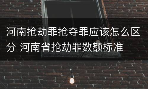 河南抢劫罪抢夺罪应该怎么区分 河南省抢劫罪数额标准