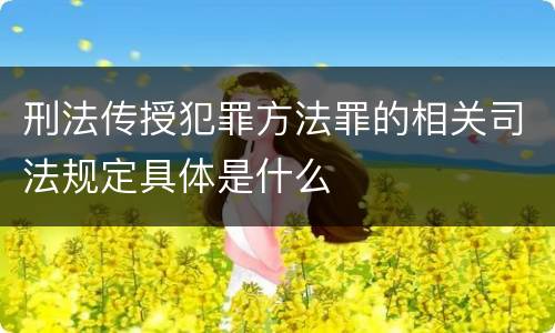 刑法传授犯罪方法罪的相关司法规定具体是什么