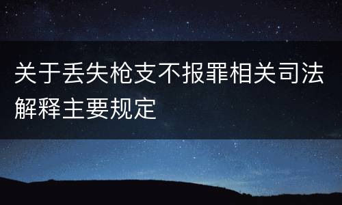 关于丢失枪支不报罪相关司法解释主要规定