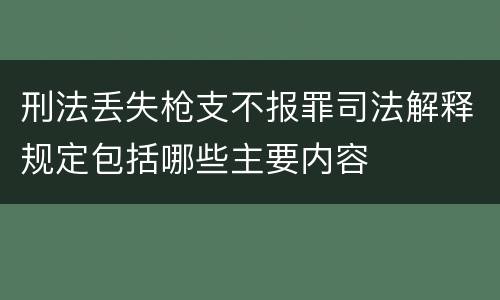刑法丢失枪支不报罪司法解释规定包括哪些主要内容