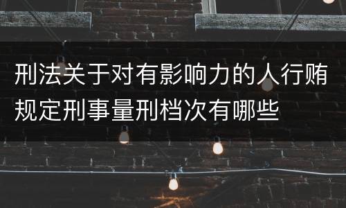 刑法关于对有影响力的人行贿规定刑事量刑档次有哪些