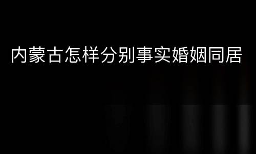 内蒙古怎样分别事实婚姻同居