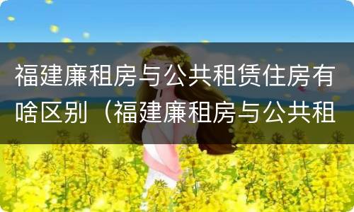 福建廉租房与公共租赁住房有啥区别（福建廉租房与公共租赁住房有啥区别呢）