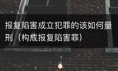 报复陷害成立犯罪的该如何量刑（构成报复陷害罪）