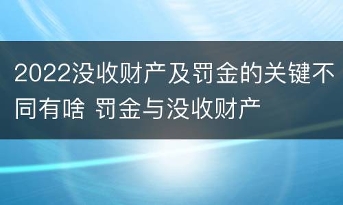 2022没收财产及罚金的关键不同有啥 罚金与没收财产