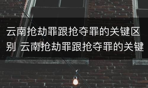 云南抢劫罪跟抢夺罪的关键区别 云南抢劫罪跟抢夺罪的关键区别是什么