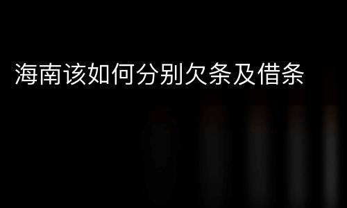 海南该如何分别欠条及借条