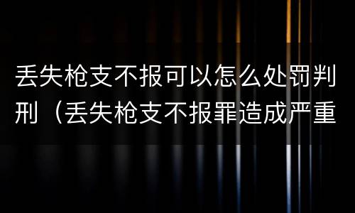 丢失枪支不报可以怎么处罚判刑（丢失枪支不报罪造成严重后果）