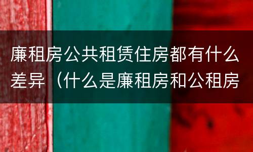 廉租房公共租赁住房都有什么差异（什么是廉租房和公租房两个有什么特点）