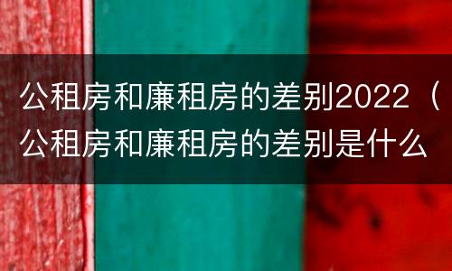 公租房和廉租房的差别2022（公租房和廉租房的差别是什么）
