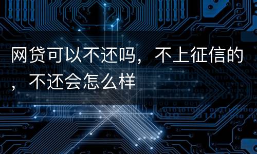 网贷可以不还吗，不上征信的，不还会怎么样