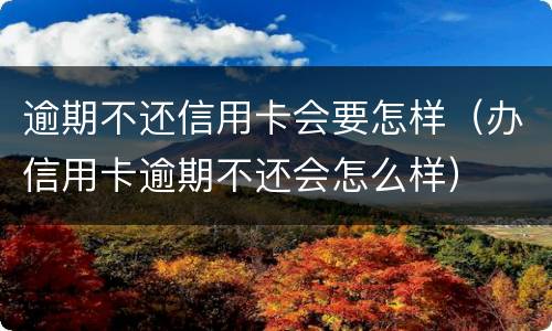 逾期不还信用卡会要怎样（办信用卡逾期不还会怎么样）
