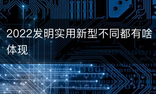2022发明实用新型不同都有啥体现