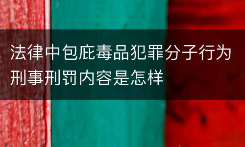 法律中包庇毒品犯罪分子行为刑事刑罚内容是怎样