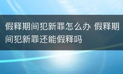假释期间犯新罪怎么办 假释期间犯新罪还能假释吗