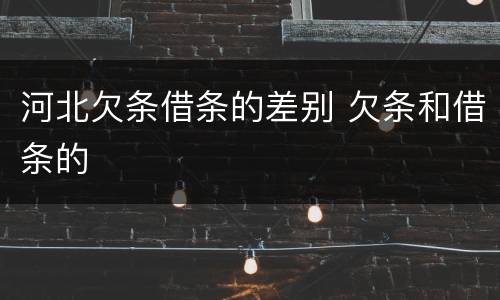 河北欠条借条的差别 欠条和借条的