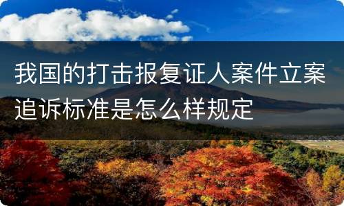 我国的打击报复证人案件立案追诉标准是怎么样规定