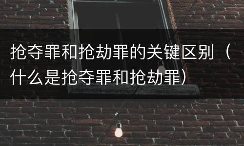 抢夺罪和抢劫罪的关键区别（什么是抢夺罪和抢劫罪）