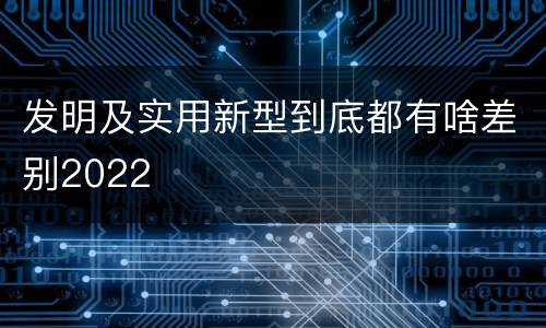 发明及实用新型到底都有啥差别2022