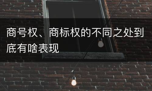 商号权、商标权的不同之处到底有啥表现
