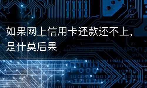 如果网上信用卡还款还不上，是什莫后果