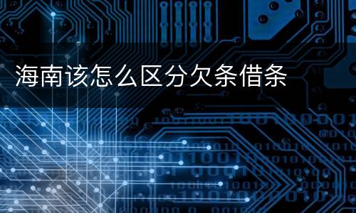 海南该怎么区分欠条借条