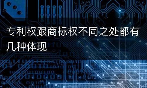 专利权跟商标权不同之处都有几种体现