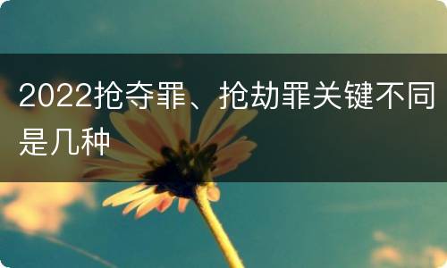 2022抢夺罪、抢劫罪关键不同是几种