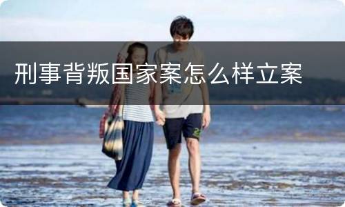 刑事背叛国家案怎么样立案