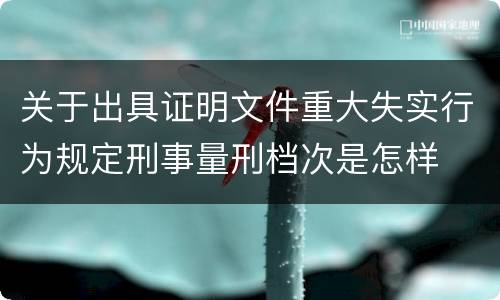 关于出具证明文件重大失实行为规定刑事量刑档次是怎样