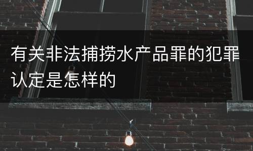 有关非法捕捞水产品罪的犯罪认定是怎样的