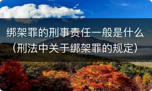 绑架罪的刑事责任一般是什么（刑法中关于绑架罪的规定）
