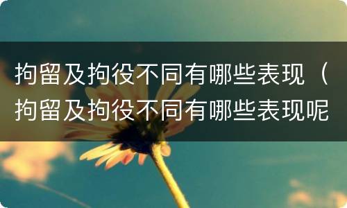 拘留及拘役不同有哪些表现（拘留及拘役不同有哪些表现呢）