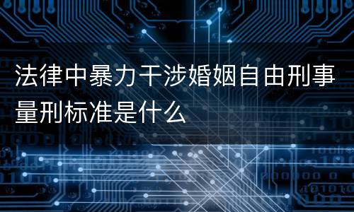 法律中暴力干涉婚姻自由刑事量刑标准是什么