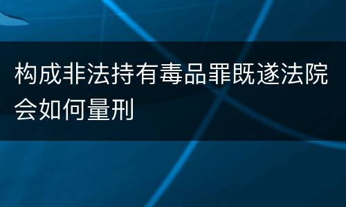 构成非法持有毒品罪既遂法院会如何量刑
