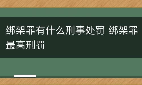 绑架罪有什么刑事处罚 绑架罪最高刑罚