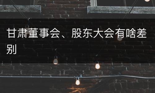 甘肃董事会、股东大会有啥差别