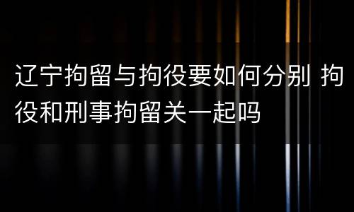辽宁拘留与拘役要如何分别 拘役和刑事拘留关一起吗