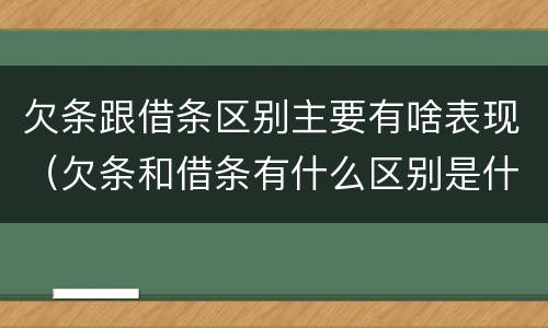 欠条跟借条区别主要有啥表现（欠条和借条有什么区别是什么）